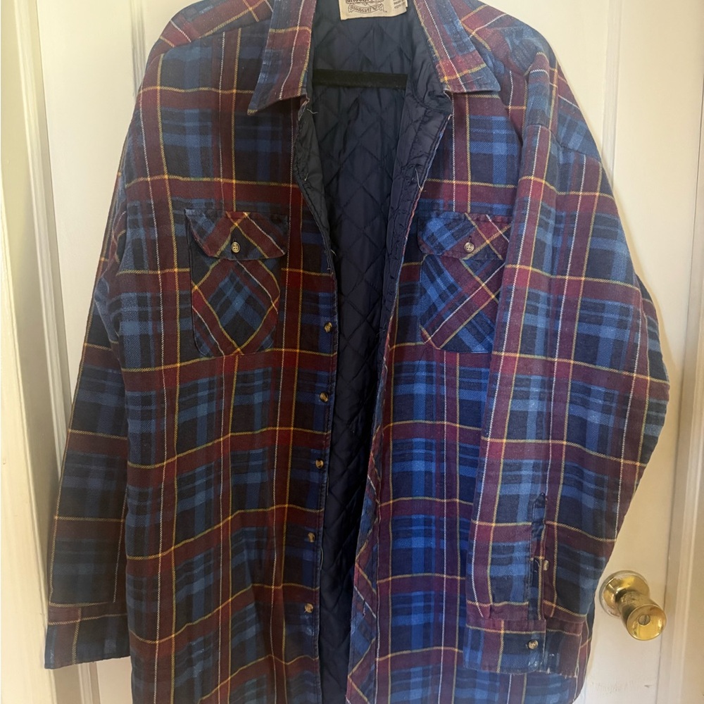 Plaid Men's Jacket in Blue and Red